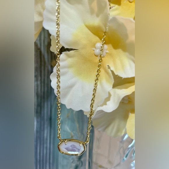 Kendra Scott Elisa Gold 14K Plated Mother of Pearl Necklace on Card w/ Dust Bag - Picture 2 of 9